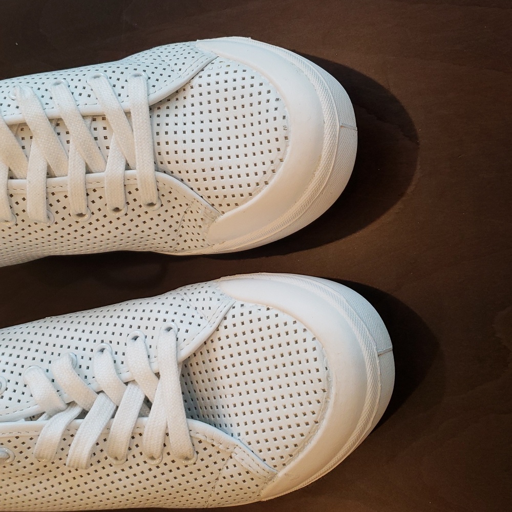 Rag & Bone Standard Issue white leather perforated sneakers lace up size 36.5, 6 - Picture 5 of 9